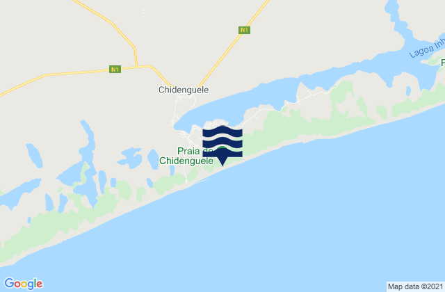 Karte der Gezeiten Praia de Chidenguele, Mozambique