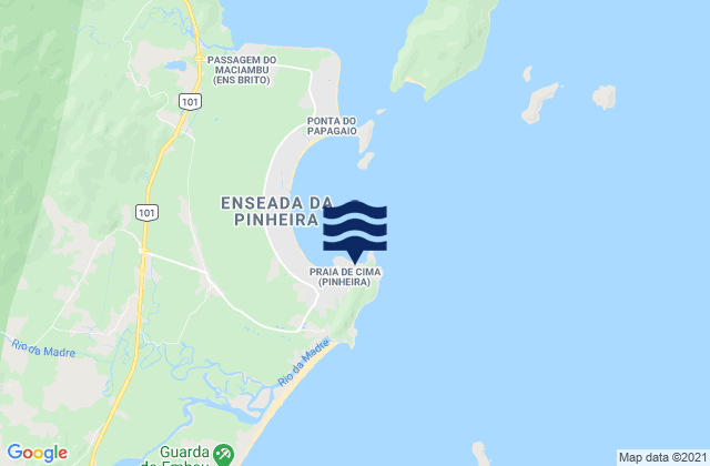 Karte der Gezeiten Praia de Cima, Brazil