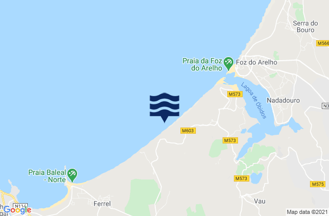 Karte der Gezeiten Praia de Covões, Portugal