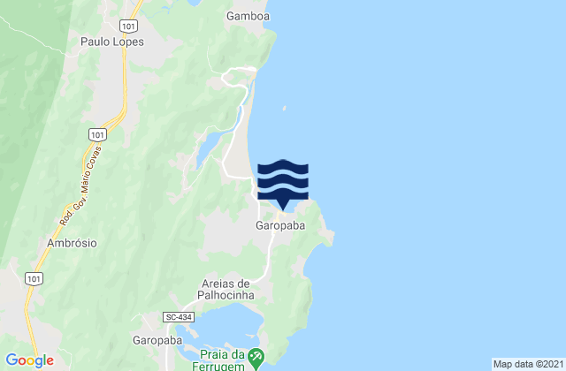 Karte der Gezeiten Praia de Garopaba, Brazil