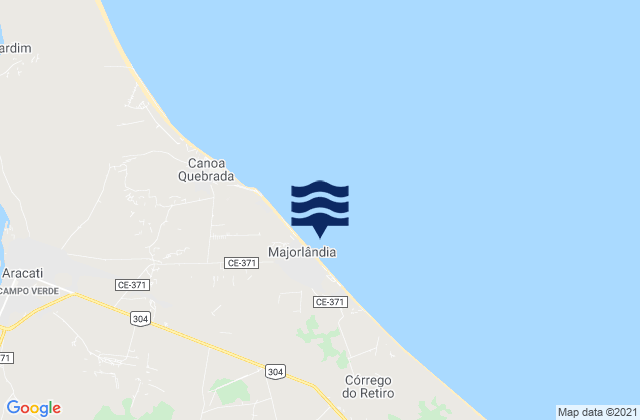 Karte der Gezeiten Praia de Majorlândia, Brazil