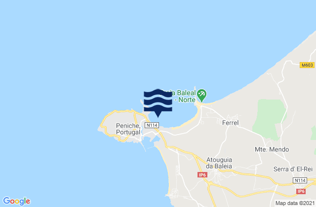 Karte der Gezeiten Praia de Peniche de Cima, Portugal