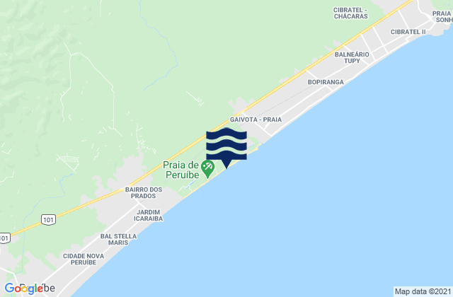 Karte der Gezeiten Praia de Peruíbe, Brazil