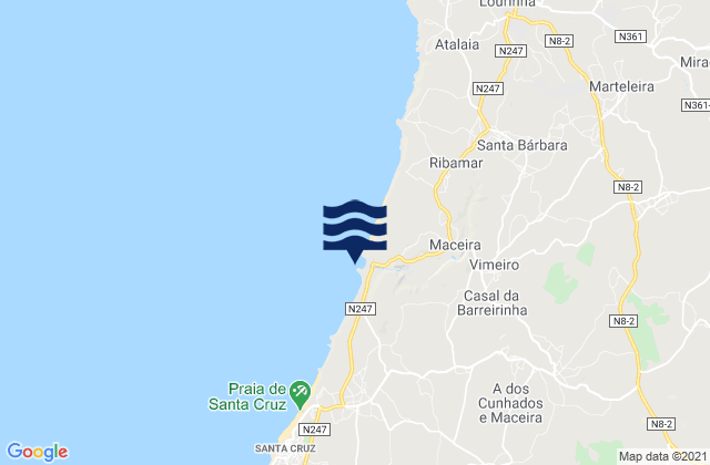 Karte der Gezeiten Praia de Porto Novo, Portugal