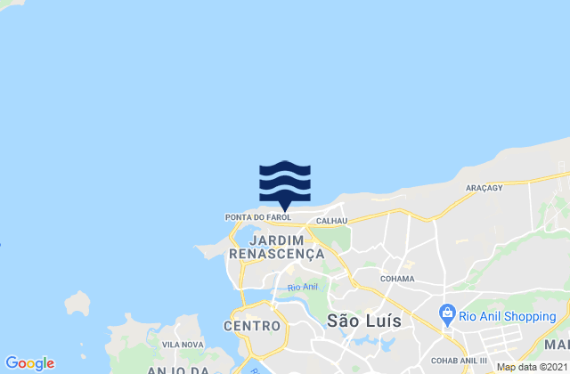 Karte der Gezeiten Praia de Sao Marcos, Brazil