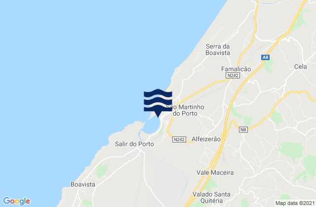 Karte der Gezeiten Praia de São Martinho do Porto, Portugal