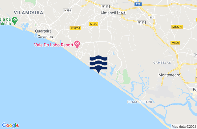 Karte der Gezeiten Praia do Anção, Portugal