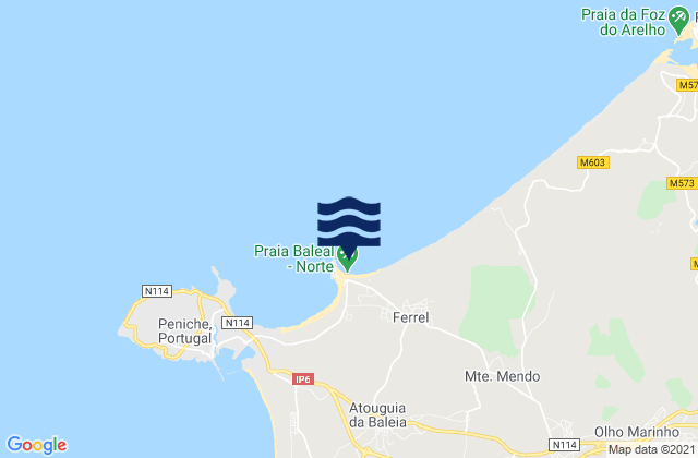 Karte der Gezeiten Praia do Baleal, Portugal
