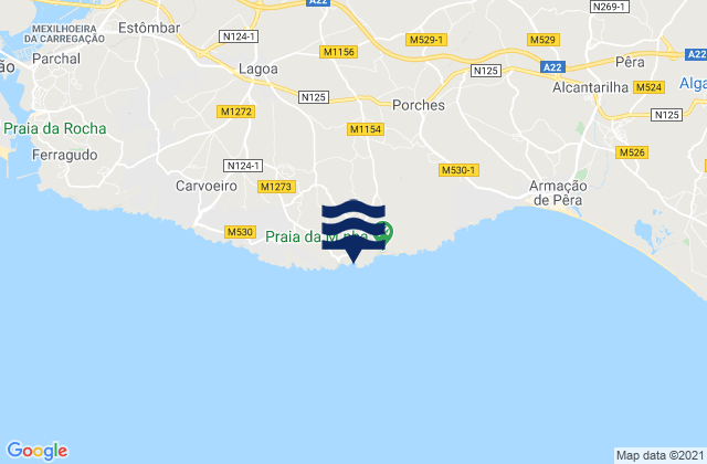 Karte der Gezeiten Praia do Carvalho, Portugal