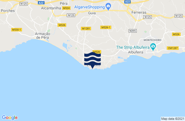 Karte der Gezeiten Praia do Castello, Portugal
