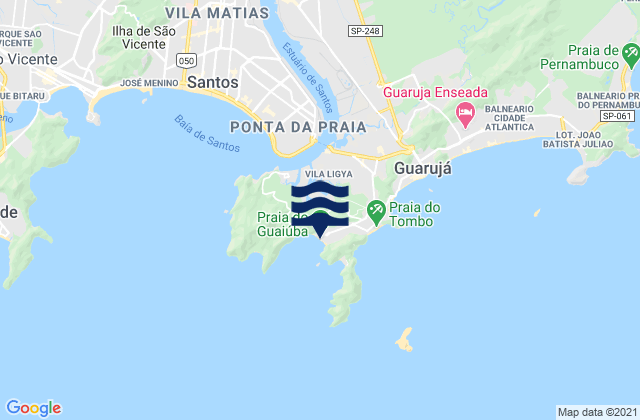 Karte der Gezeiten Praia do Guaiuba, Brazil