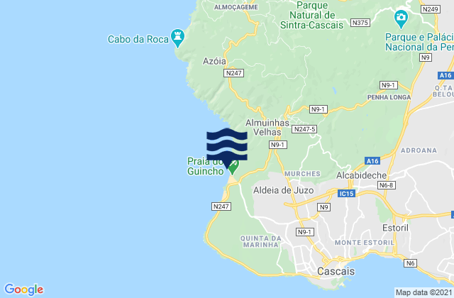 Karte der Gezeiten Praia do Guincho, Portugal