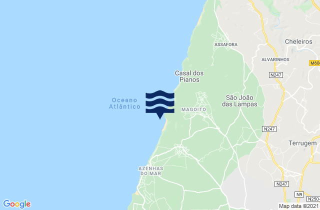 Karte der Gezeiten Praia do Magoito, Portugal