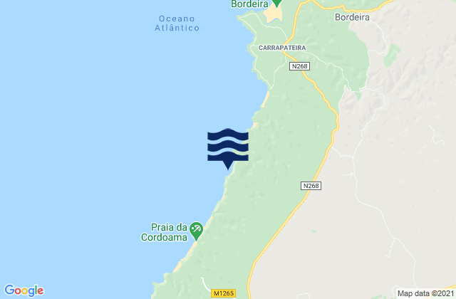 Karte der Gezeiten Praia do Mirouço, Portugal