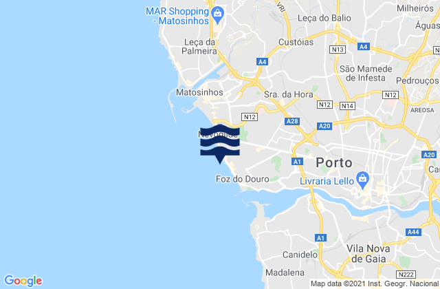 Karte der Gezeiten Praia do Molhe, Portugal