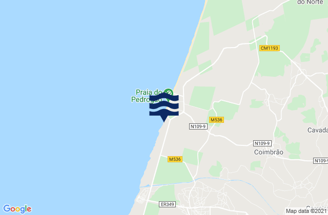 Karte der Gezeiten Praia do Pedrogão, Portugal