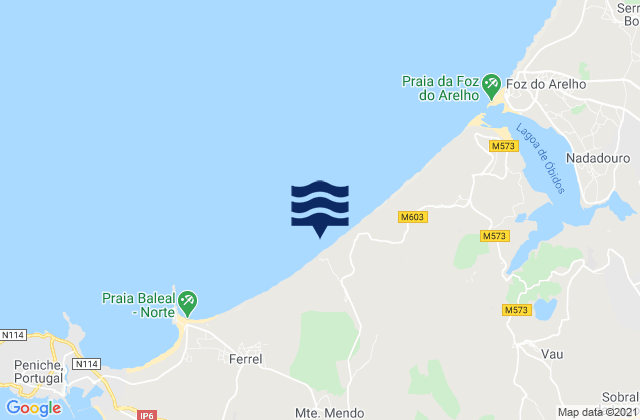 Karte der Gezeiten Praia do Pico da Antena, Portugal