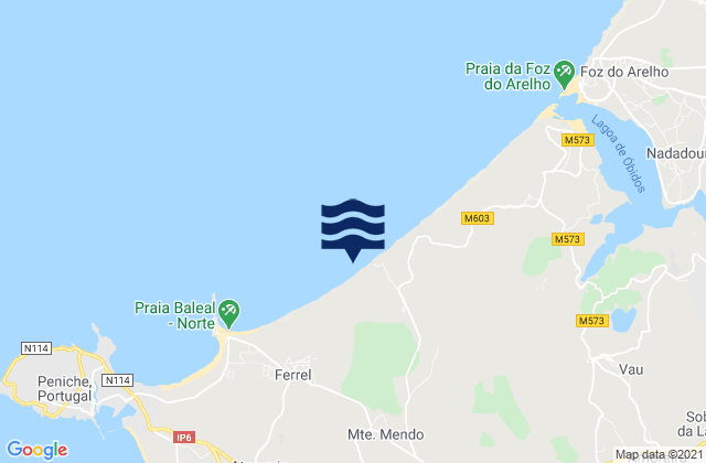 Karte der Gezeiten Praia do Pico da Mota, Portugal