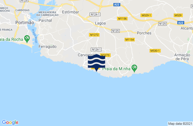 Karte der Gezeiten Praia do Vale de Centianes, Portugal