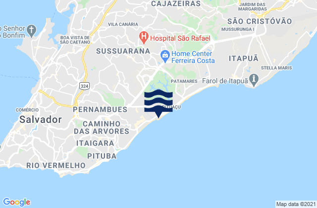 Karte der Gezeiten Praia dos Artistas, Brazil