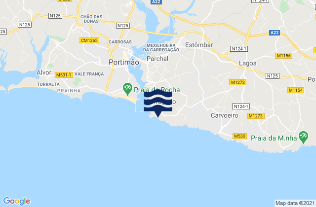Karte der Gezeiten Praia dos Caneiros, Portugal