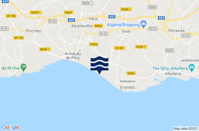 Karte der Gezeiten Praia dos Salgados, Portugal