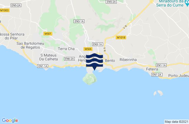Karte der Gezeiten Prainha de Angra, Portugal