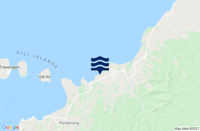 Karte der Gezeiten Prawira, Indonesia