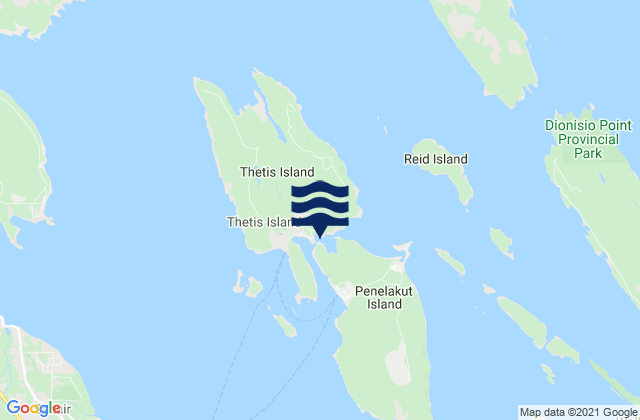 Karte der Gezeiten Preedy Harbour, Canada