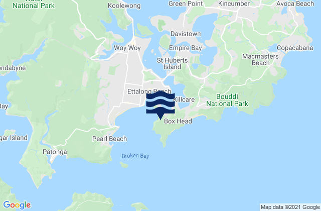 Karte der Gezeiten Pretty Beach, Australia