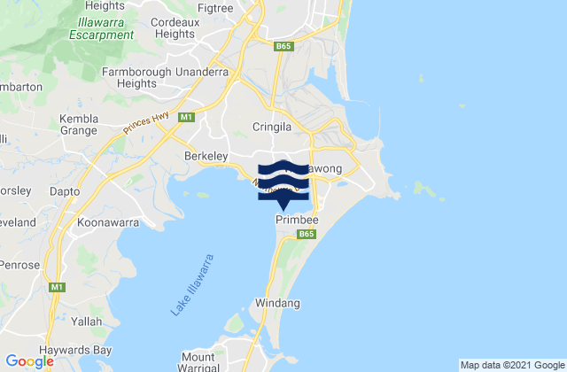 Karte der Gezeiten Primbee Bay, Australia