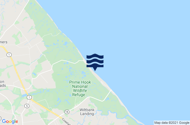 Karte der Gezeiten Primehook Beach, United States