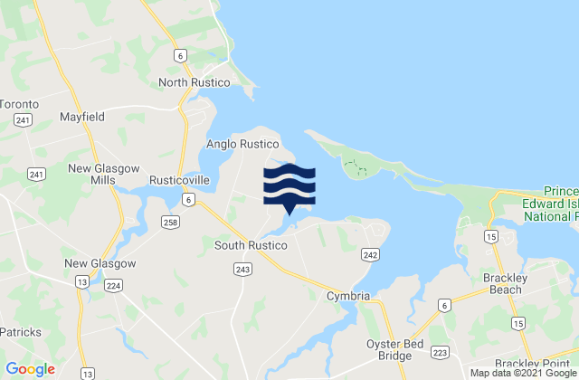 Karte der Gezeiten Prince Edward Island, Canada