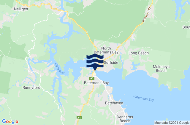Karte der Gezeiten Princess Jetty (Batemans Bay), Australia
