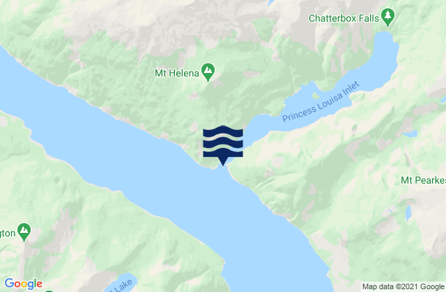 Karte der Gezeiten Princess Louisa Inlet, Canada