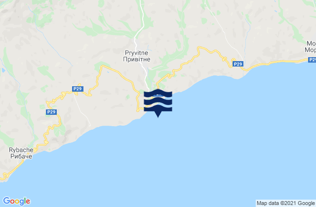 Karte der Gezeiten Privetnoye, Ukraine