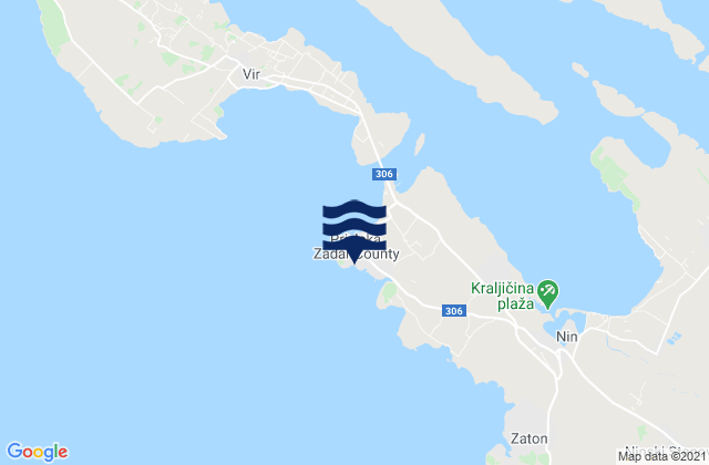Karte der Gezeiten Privlaka, Croatia