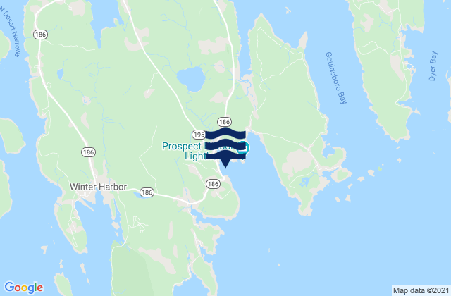 Karte der Gezeiten Prospect Harbor, United States