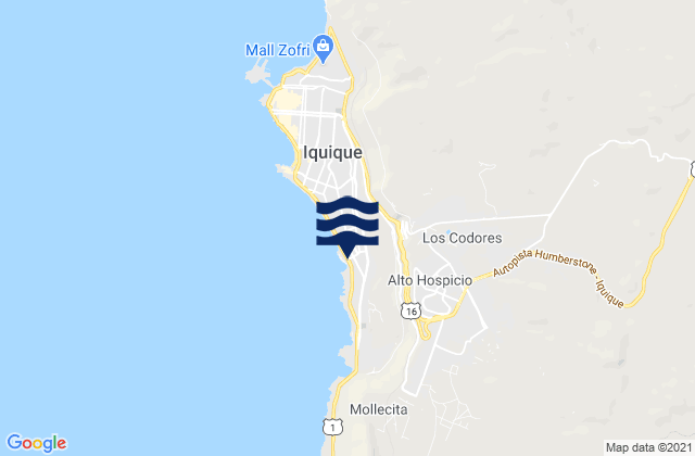 Karte der Gezeiten Provincia de Iquique, Chile