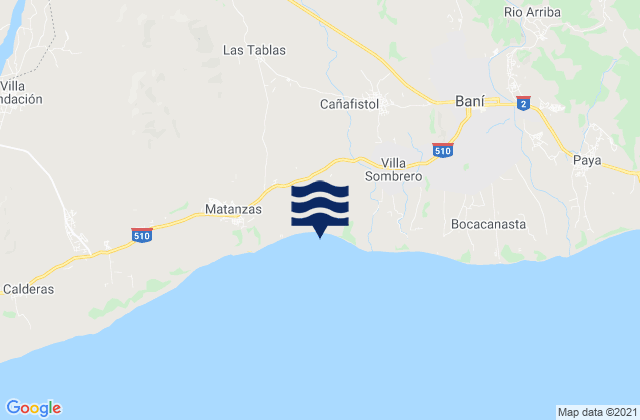 Karte der Gezeiten Provincia de Peravia, Dominican Republic