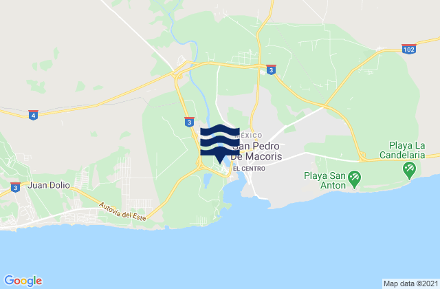 Karte der Gezeiten Provincia de San Pedro de Macorís, Dominican Republic