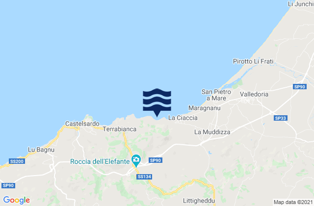 Karte der Gezeiten Provincia di Sassari, Italy