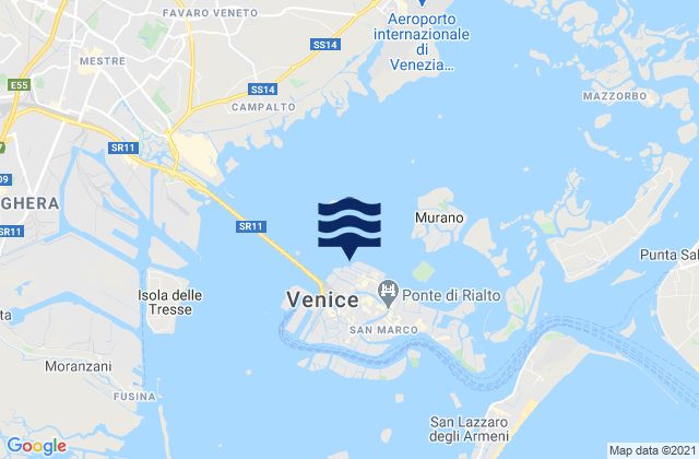 Karte der Gezeiten Provincia di Venezia, Italy
