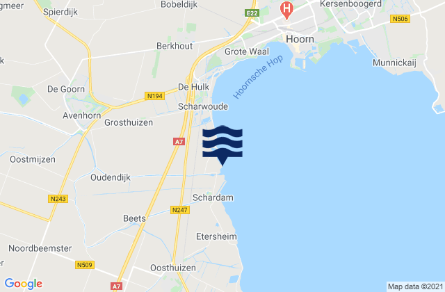 Karte der Gezeiten Provincie Noord-Holland, Netherlands