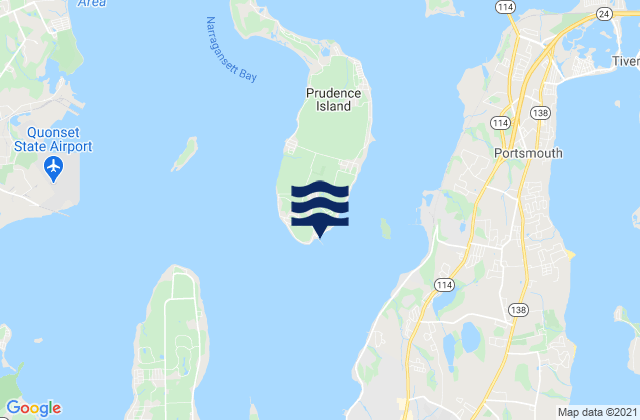 Karte der Gezeiten Prudence Island (South End), United States