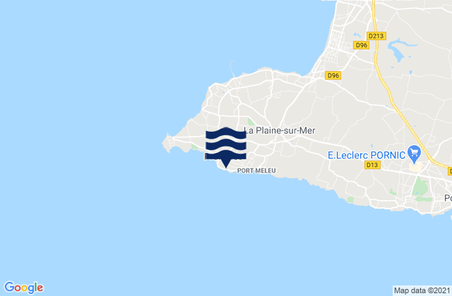 Karte der Gezeiten Préfailles, France