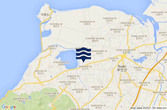 Karte der Gezeiten Puan, South Korea