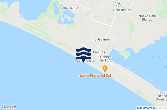 Karte der Gezeiten Puerto Arista, Mexico