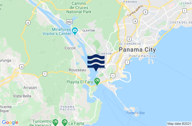 Karte der Gezeiten Puerto Balboa, Panama