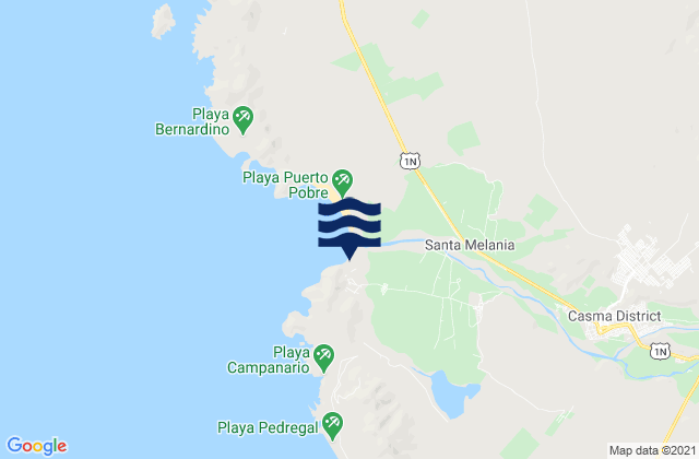 Karte der Gezeiten Puerto Casma, Peru